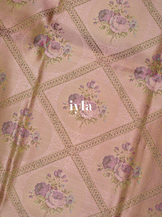 The Dreamy Garden Silk Saree in Rosy Taupe