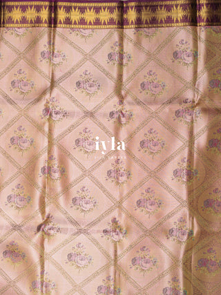 The Dreamy Garden Silk Saree in Rosy Taupe