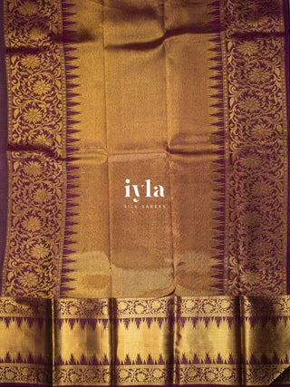 The Dreamy Garden Silk Saree in Rosy Taupe