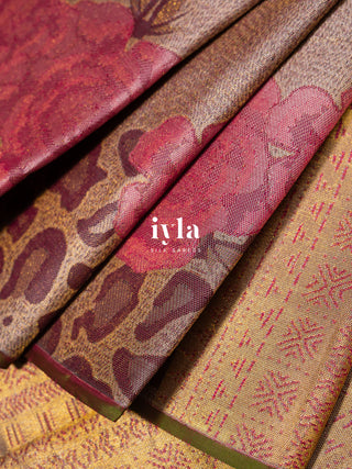 The Petunia Blooms Kanjeevaram Dipped in Gold