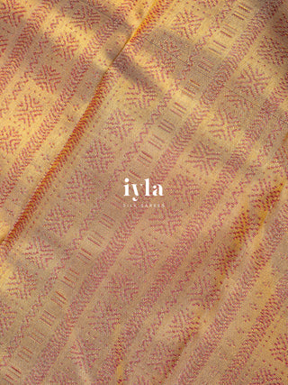 The Petunia Blooms Kanjeevaram Dipped in Gold