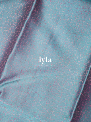 The Icy Blue Blossom Kanjeevaram