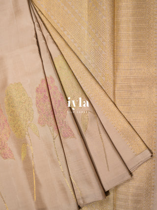 The Garden of Dreams Kanjeevaram in Beige Taupe