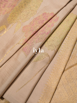 The Garden of Dreams Kanjeevaram in Beige Taupe