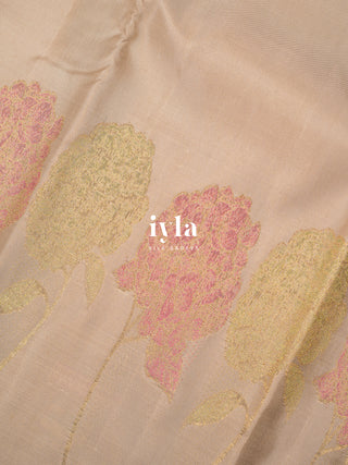 The Garden of Dreams Kanjeevaram in Beige Taupe