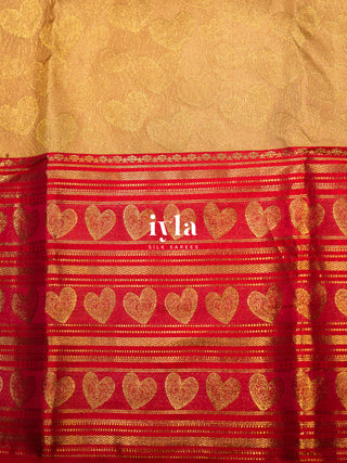 The Love Bomb Kanjeevaram in Bisque Cream