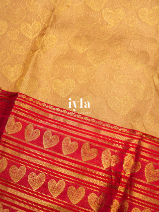 The Love Bomb Kanjeevaram in Bisque Cream