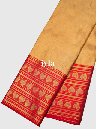 The Love Bomb Kanjeevaram in Bisque Cream