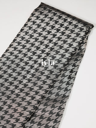 The Signature Houndstooth Kanjeevaram in Black