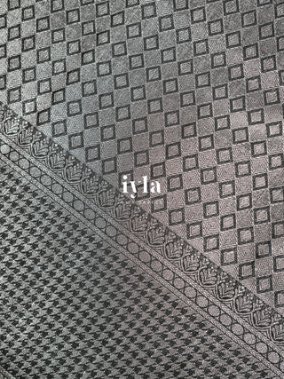 The Signature Houndstooth Kanjeevaram in Black