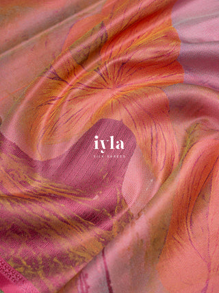 The Mountains of Iceland Kanjeevaram in Bubblegum Pink