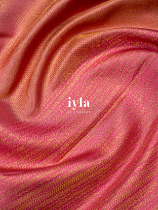 The Mountains of Iceland Kanjeevaram in Bubblegum Pink