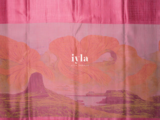 The Mountains of Iceland Kanjeevaram in Bubblegum Pink