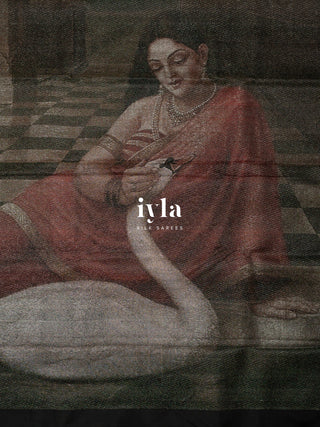 The Ravi Varma's Lady With The Swan Kanjeevaram
