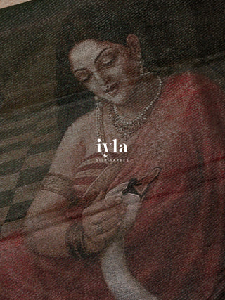The Ravi Varma's Lady With The Swan Kanjeevaram