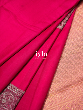 The Lady with the Lamp Kanjeevaram in Bright Pink
