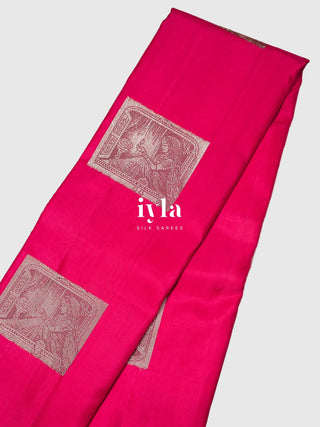 The Lady with the Lamp Kanjeevaram in Bright Pink