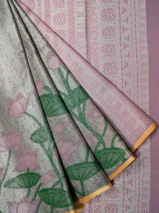 The Lotus Pond Kanjeevaram Dipped in silver