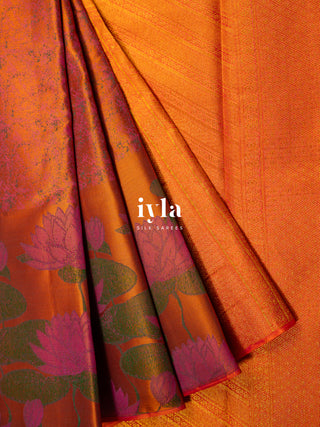 The Lotus Weave Kanjeevaram in Burnt Orange