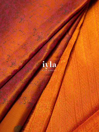 The Lotus Weave Kanjeevaram in Burnt Orange