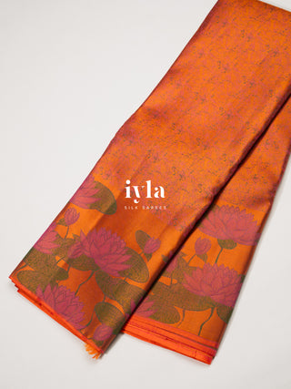 The Lotus Weave Kanjeevaram in Burnt Orange