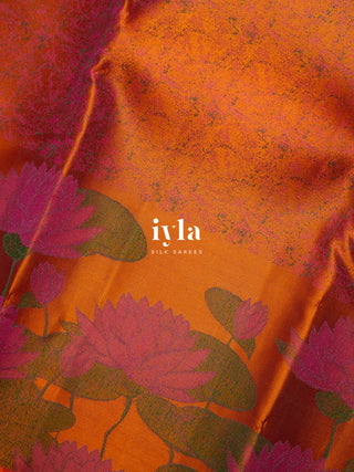 The Lotus Weave Kanjeevaram in Burnt Orange