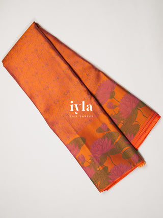 The Lotus Weave Kanjeevaram in Burnt Orange