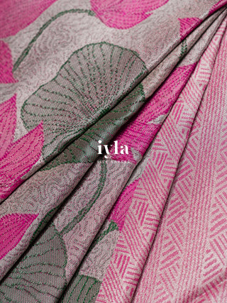 The Lotus Weave Enchantment Kanjeevaram Dipped in Silver