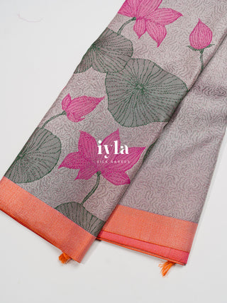 The Lotus Weave Enchantment Kanjeevaram Dipped in Silver