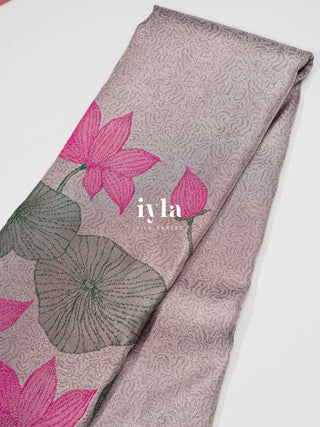 The Lotus Weave Enchantment Kanjeevaram Dipped in Silver