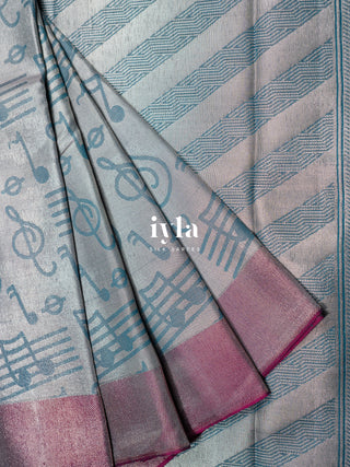 The Musical Symphony Kanjeevaram in Steel Blue