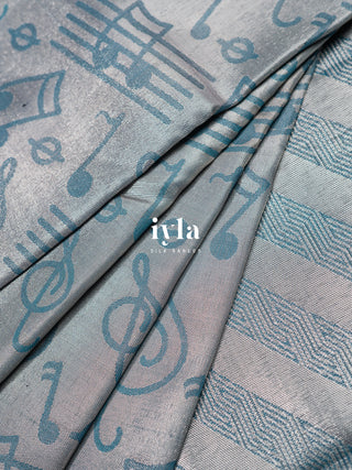 The Musical Symphony Kanjeevaram in Steel Blue