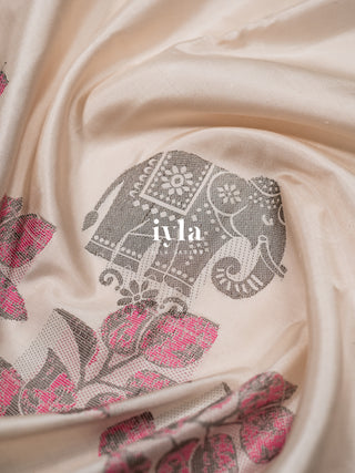 The Wild Elephant Oasis Kanjeevaram in Pearl white 🐘
