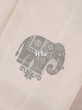 The Wild Elephant Oasis Kanjeevaram in Pearl white 🐘