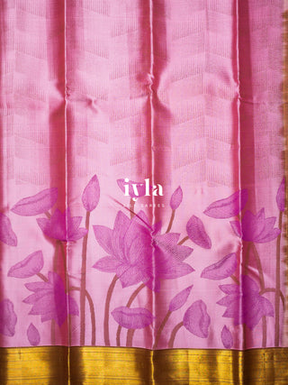 The Enchanted Lotus Pond Kanjeevaram in Cyclamen Pink