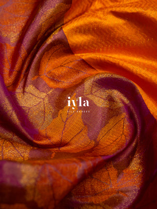 The Amber Glow Leaf whisper Kanjeevaram