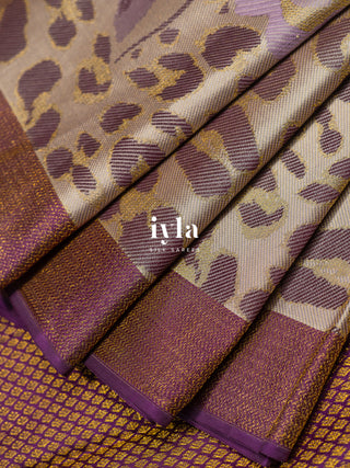 The Petunia Blooms Kanjeevaram in Antique White