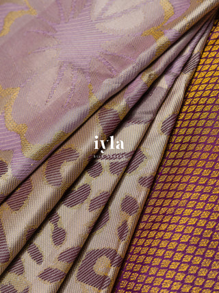 The Petunia Blooms Kanjeevaram in Antique White