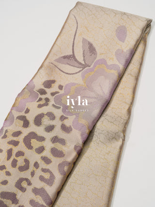 The Petunia Blooms Kanjeevaram in Antique White