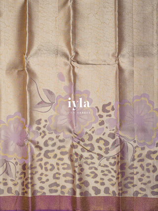 The Petunia Blooms Kanjeevaram in Antique White