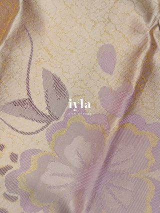 The Petunia Blooms Kanjeevaram in Antique White