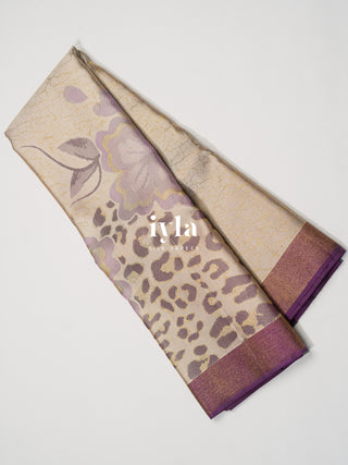 The Petunia Blooms Kanjeevaram in Antique White