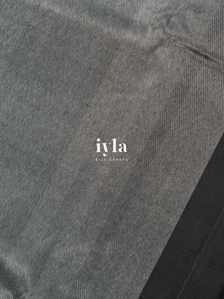 The Quill of Hogwarts Kanjeevaram in Charcoal Black