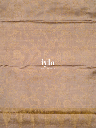 The Vintage Modernist Reversible Silk Saree in Champagne Sand