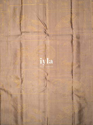 The Vintage Modernist Reversible Silk Saree in Champagne Sand
