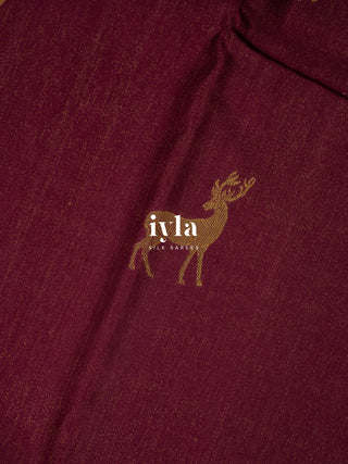 The Burgundy Reversible Silk Saree