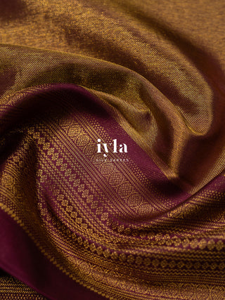 The Burgundy Reversible Silk Saree
