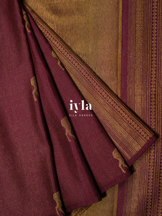 The Burgundy Reversible Silk Saree