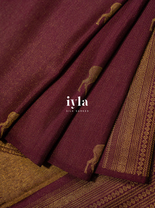 The Burgundy Reversible Silk Saree