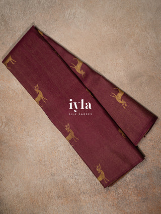 The Burgundy Reversible Silk Saree
